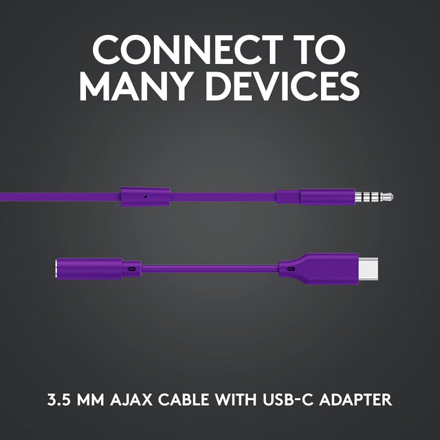 Logitech 981-000936 g g333 auriculares fio jack 3,5mm vr purple, Wired