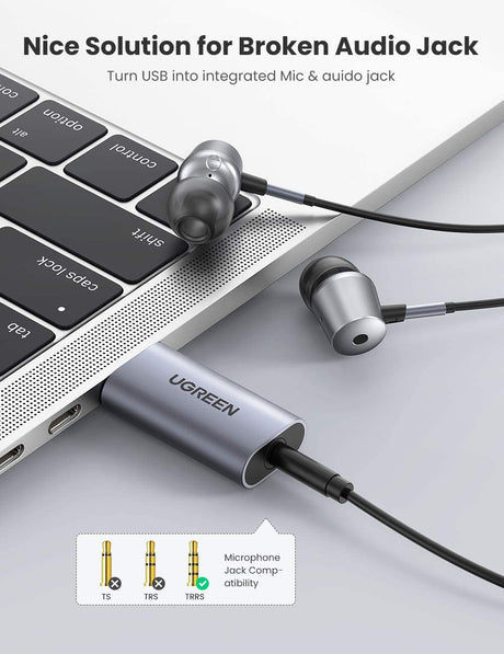 UGREEN USB بطاقة الصوت الخارجية الصوت OB