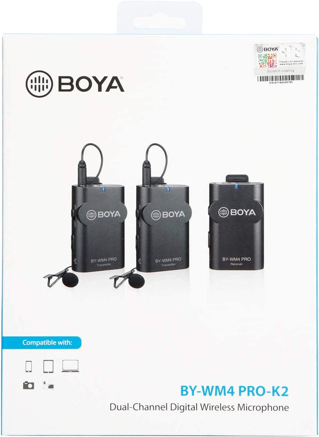 Boya Wm4 Pro K2 2.4 جيجا هرتز ثنائي لاسلكي OB