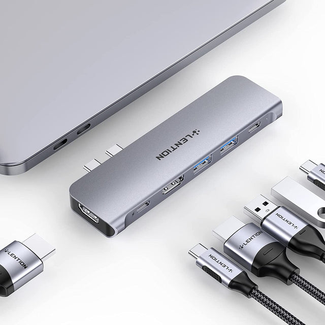 LENTION USB C Hub with Dual 4K HDMI OB