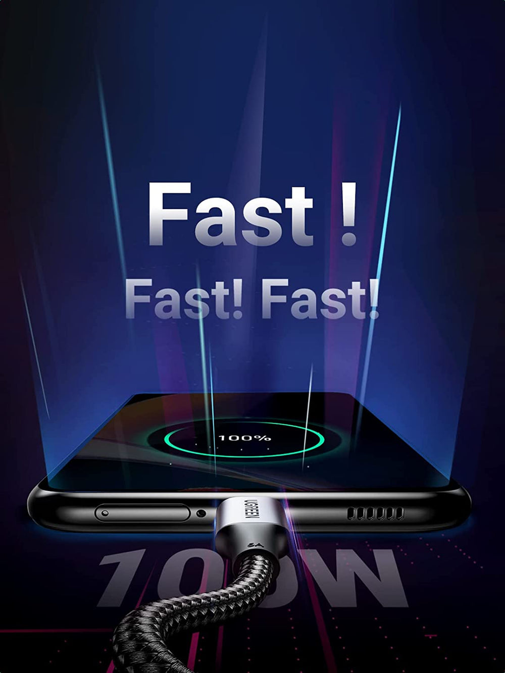 يوجرين – كابل USB C إلى USB C 100 واط