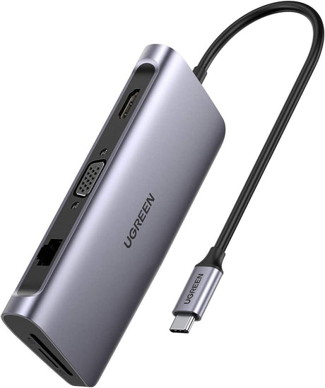 UGREEN USB C Hub 9 في 1 USB Type C إلى 4K HDMI محول متعدد المنافذ OB