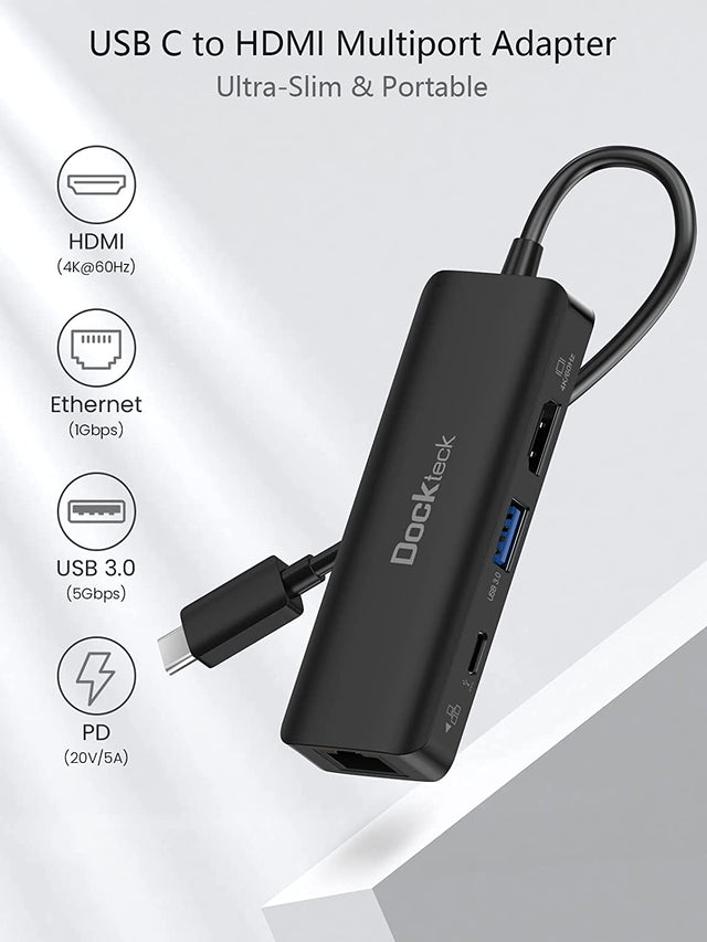 USB C Hub Multiport Adapter, Dockteck OB