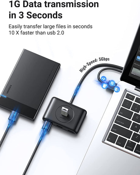 UGREEN USB Hub 4 منافذ USB 3.0 بيانات OB