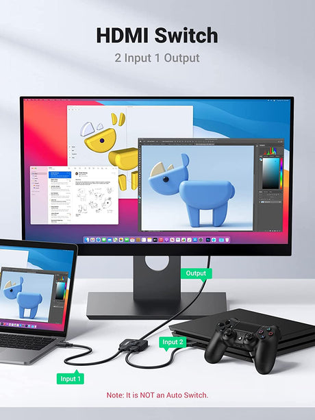 يوجرين - محول HDMI 2 في 1 مخرج HDMI OB