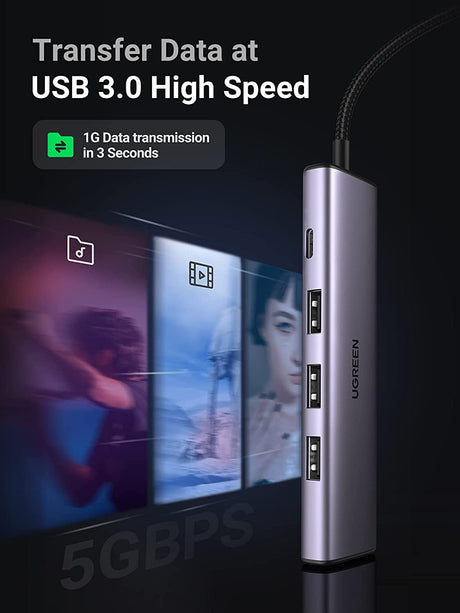 UGREEN USB Hub USB 3.0، 4 منافذ USB OB