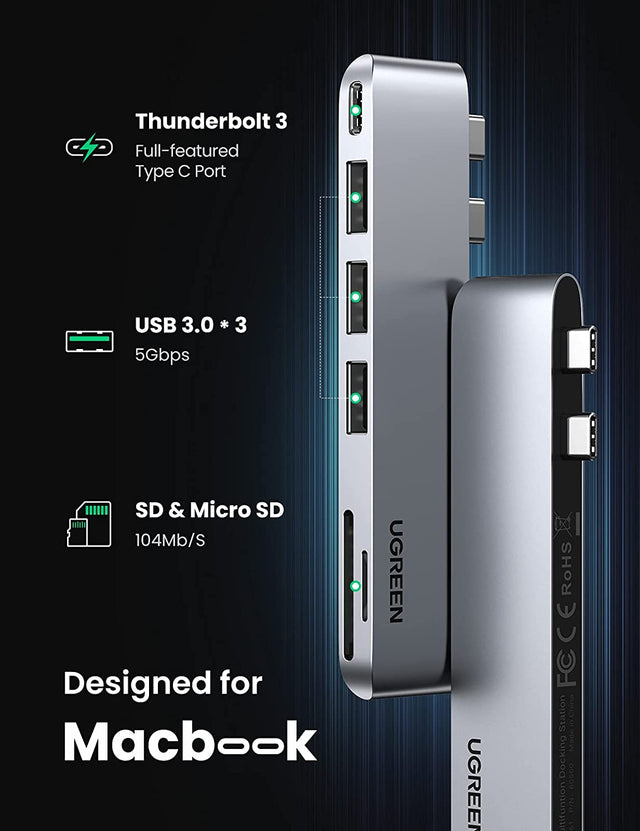 UGREEN 6 في 2 USB-C Hub PD 100W OB