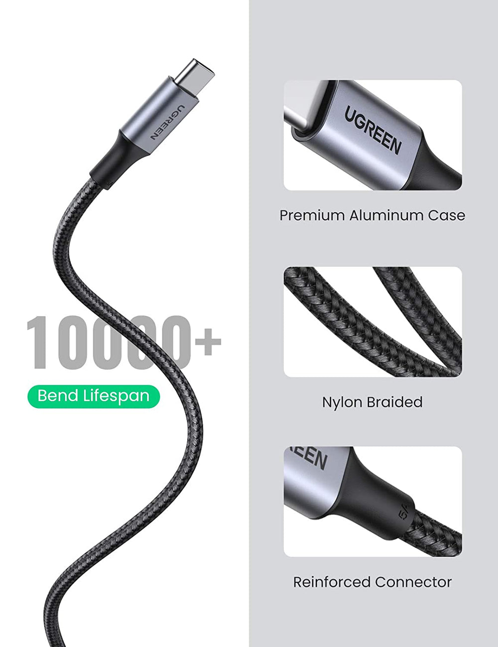 يوجرين – كابل USB C إلى USB C 100 واط