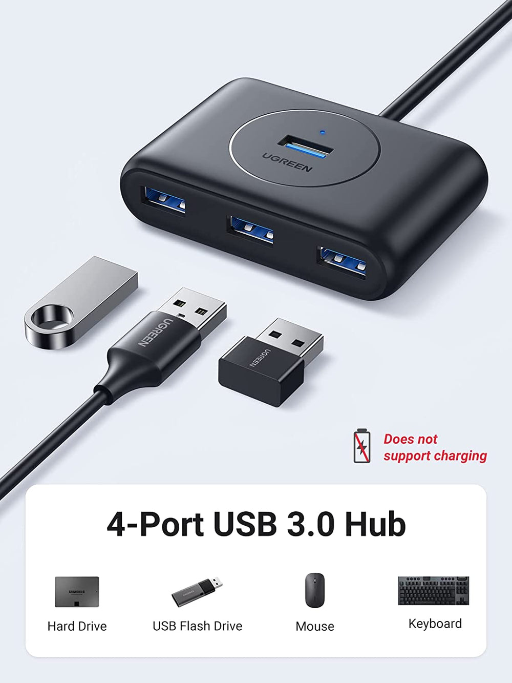 UGREEN USB Hub 4 منافذ USB 3.0 بيانات OB