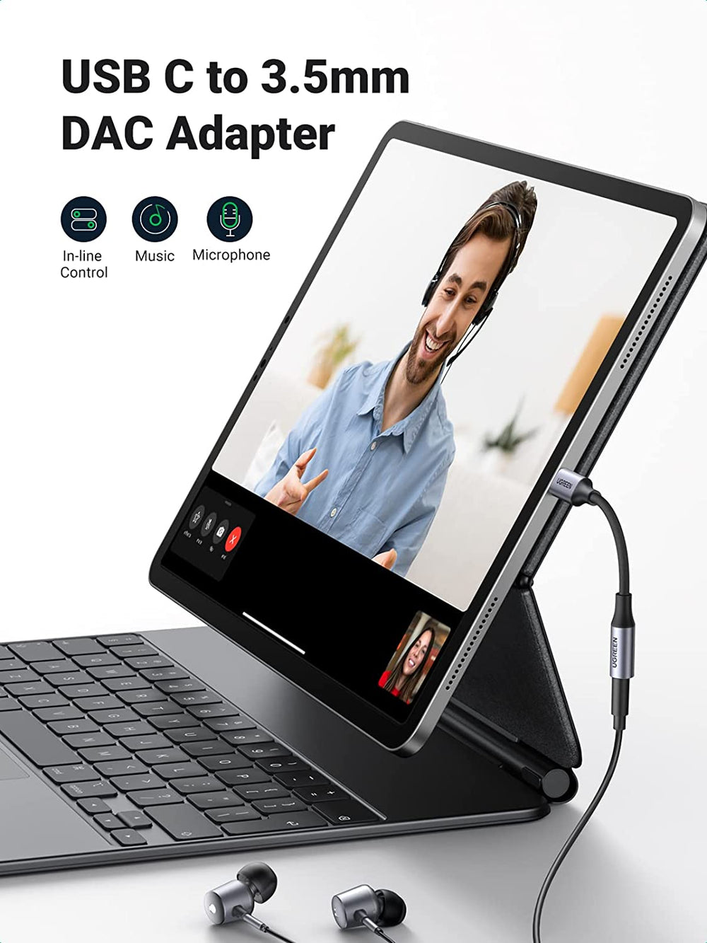 محول UGREEN USB-C إلى 3.5 ملم كامل OB