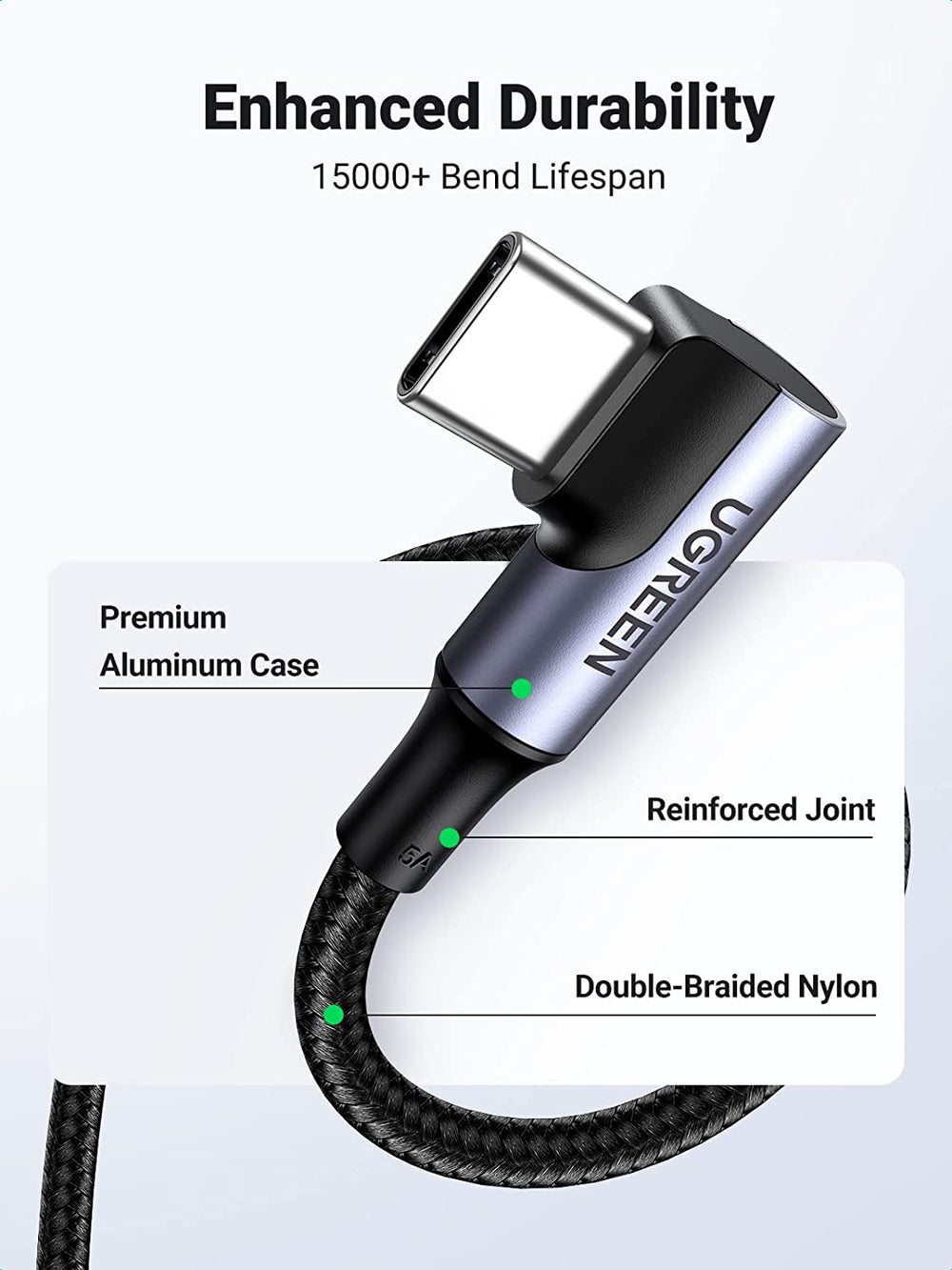 كابل يو جرين 100 واط PD3.0 USB C