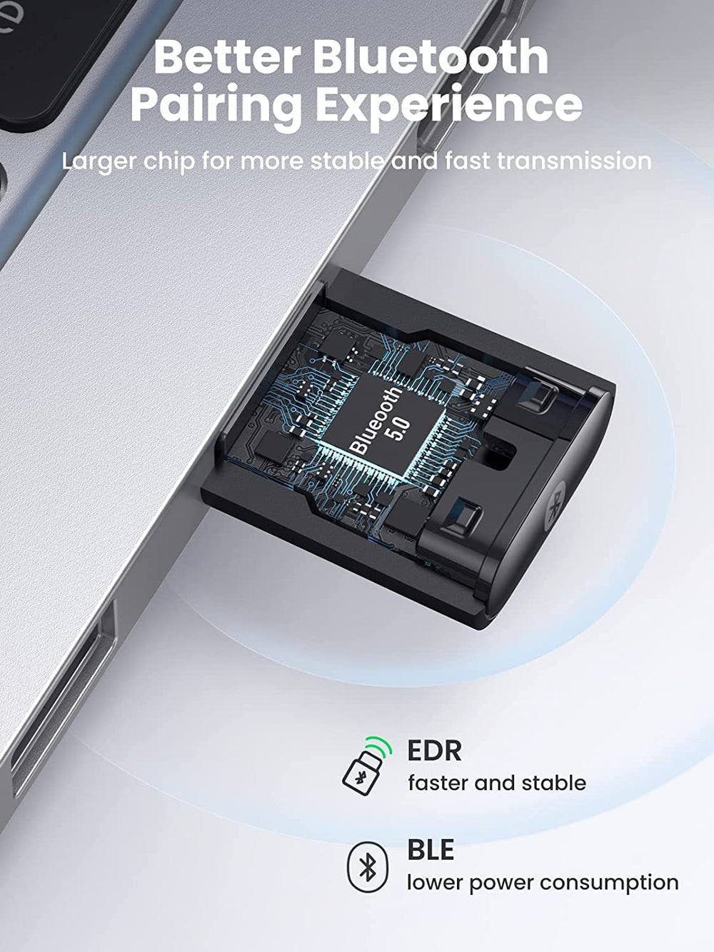 محول بلوتوث USB من يوجرين للكمبيوتر الشخصي بلوتوث 5.0