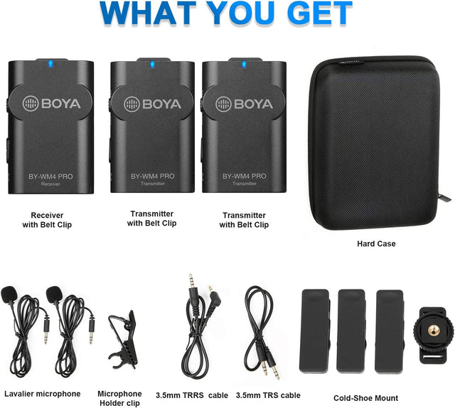 Boya Wm4 Pro K2 2.4 جيجا هرتز ثنائي لاسلكي OB