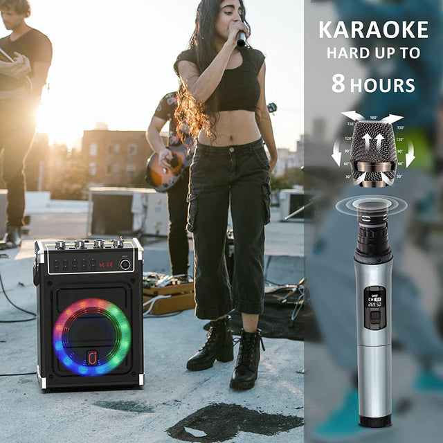 JYX Karaoke Machine with Two Wireless OB