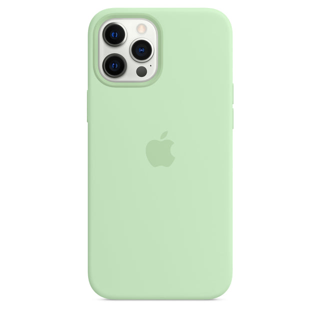 غطاء حماية سيليكون لهاتف iPhone 12 Pro Max مع MagSafe - بيستاشيو OB
