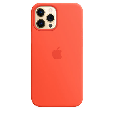 حافظة سيليكون لهاتف iPhone 12 Pro Max مع MagSafe - برتقالي كهربائي OB
