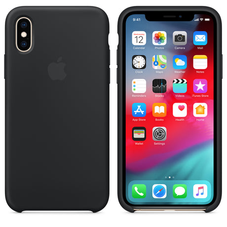غطاء سيليكون لجهاز iPhone XS - أسود OB