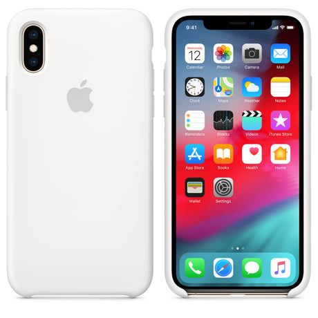 غطاء سيليكون لجهاز iPhone XS - أبيض