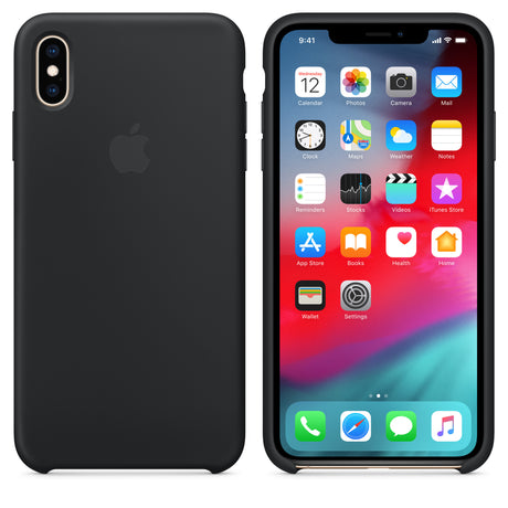 غطاء سيليكون لهاتف iPhone XS Max - أسود