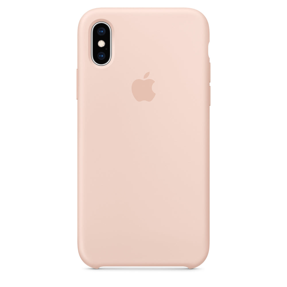 غطاء سيليكون لجهاز iPhone XS - وردي رملي OB