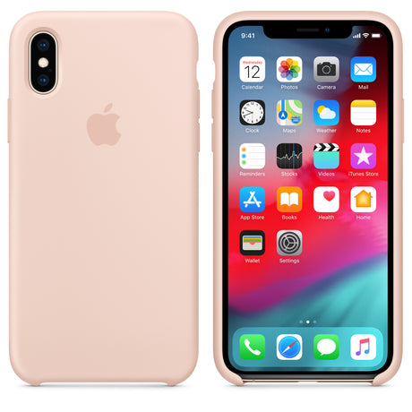 غطاء سيليكون لجهاز iPhone XS - وردي رملي OB