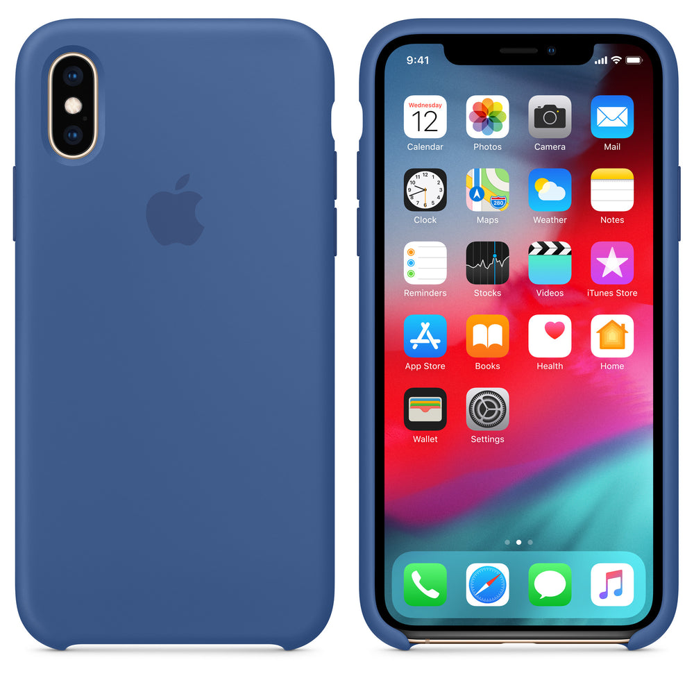 غطاء سيليكون لجهاز iPhone XS - أزرق دلفت OB