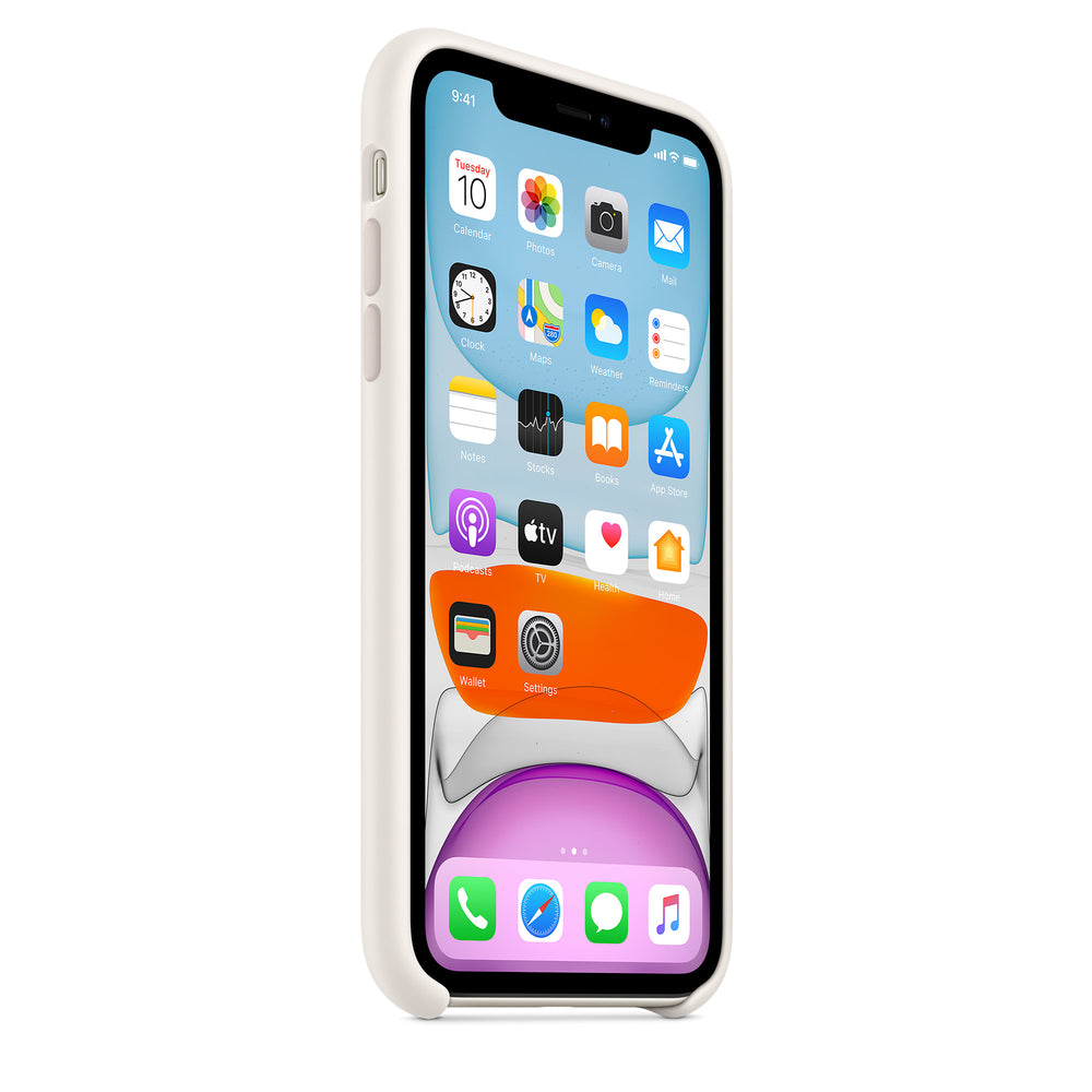 غطاء سيليكون لهاتف iPhone 11 - أبيض OB