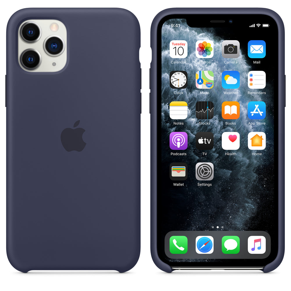 غطاء سيليكون لهاتف iPhone 11 Pro - أزرق داكن OB