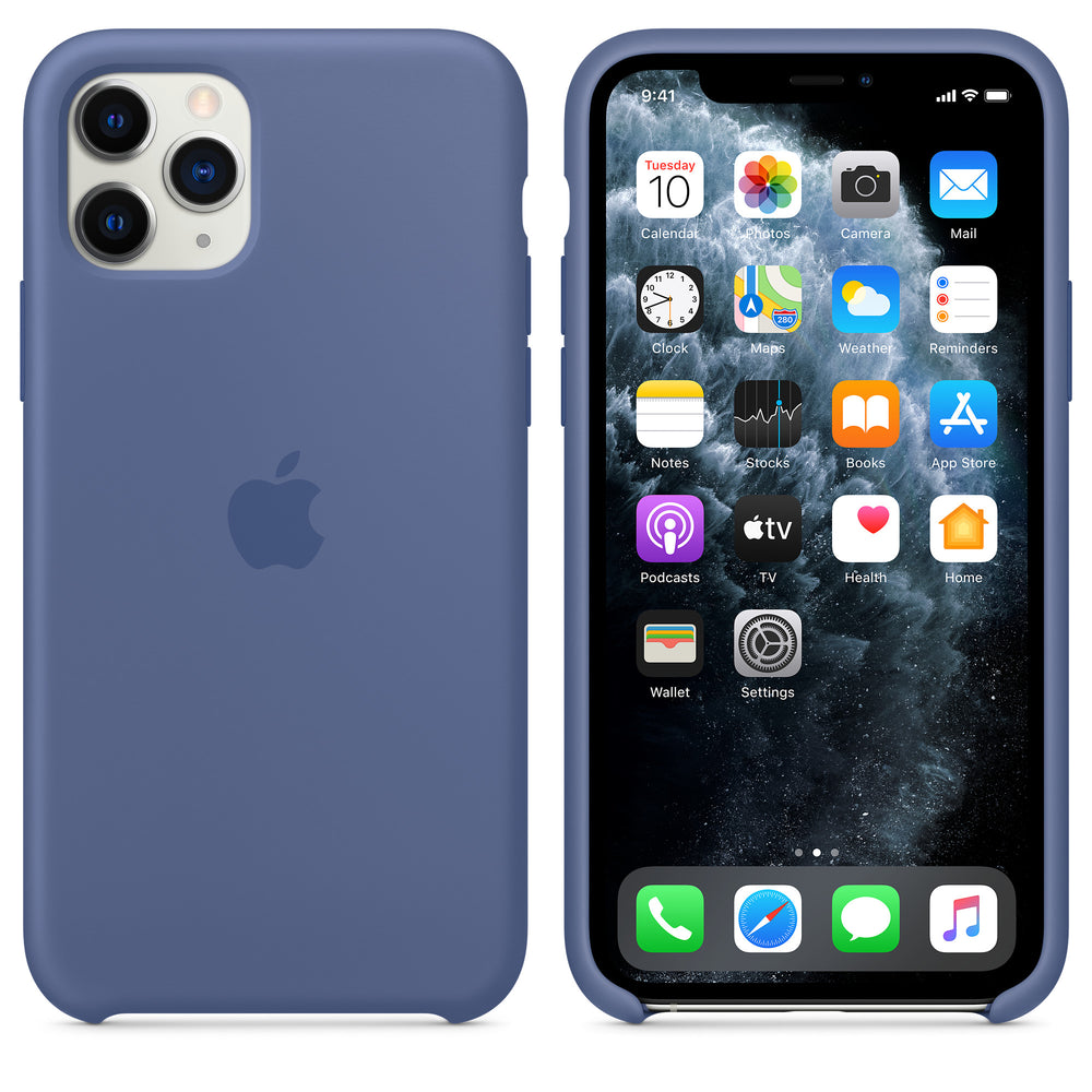غطاء سيليكون لهاتف iPhone 11 Pro - أزرق كتاني OB