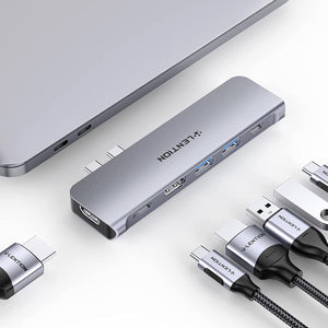 LENTION USB C Hub with Dual 4K HDMI  OB