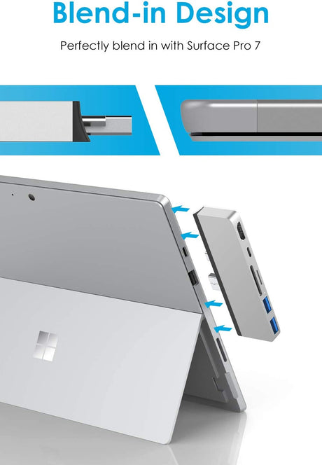 LENTION Hub USB C 6-en-1 pour Surface OB