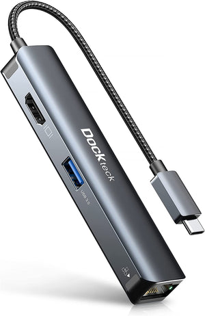 USB C Hub Ethernet، Dockteck 5 في 1 USB OB