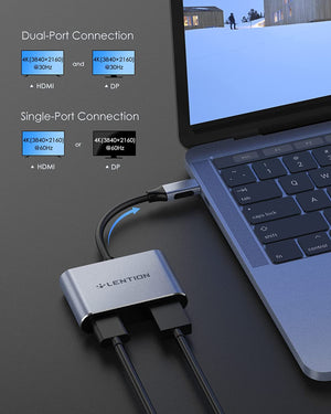 لينتيون USB C إلى HDMI ومنفذ DisplayPort OB