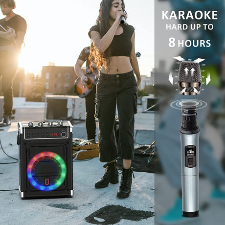 JYX Karaoke Machine with Two Wireless  OB