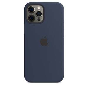 غطاء حماية من السيليكون لهاتف iPhone 12 Pro Max مع MagSafe - أزرق داكن OB 