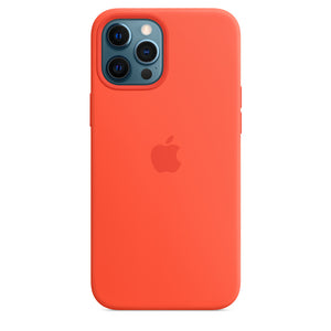 Coque en silicone pour iPhone 12 Pro Max avec MagSafe - Orange électrique OB 