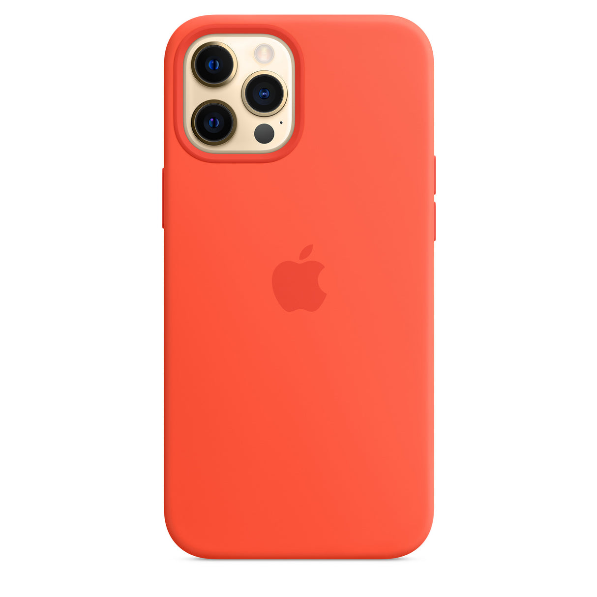 حافظة سيليكون لهاتف iPhone 12 Pro Max مع MagSafe - برتقالي كهربائي OB 