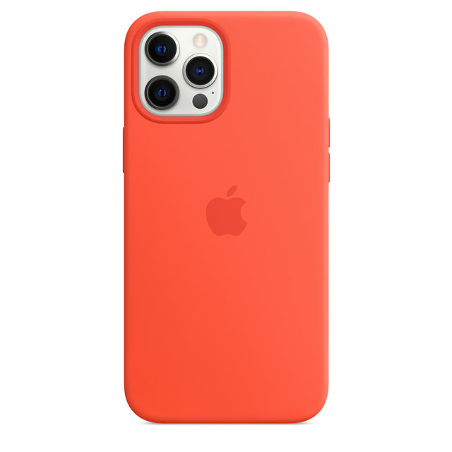 Coque en silicone pour iPhone 12 Pro Max avec MagSafe - Orange électrique OB 