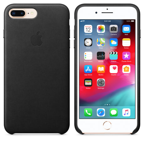 Étui en cuir pour iPhone 8 Plus / 7 Plus - Noir OB 