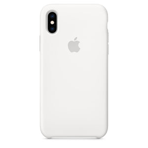 غطاء سيليكون لجهاز iPhone XS - أبيض 